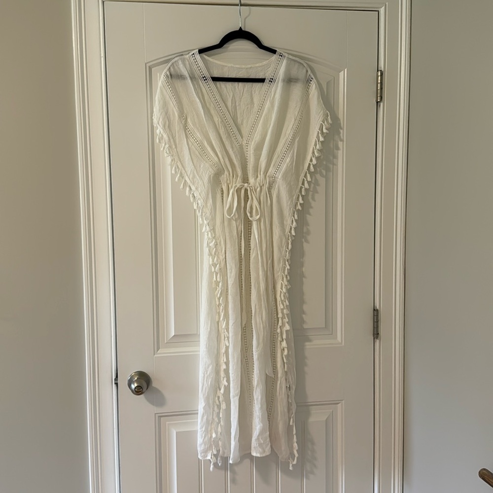 Like new white beach cover up
